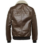 thumbnail: PME Legend quilted leren jas Hudson met logo en patches bruin