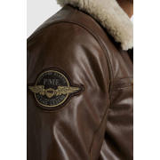 thumbnail: PME Legend quilted leren jas Hudson met logo en patches bruin