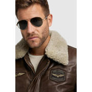 thumbnail: PME Legend quilted leren jas Hudson met logo en patches bruin