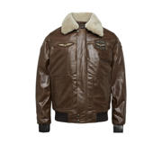 thumbnail: PME Legend quilted leren jas Hudson met logo en patches bruin