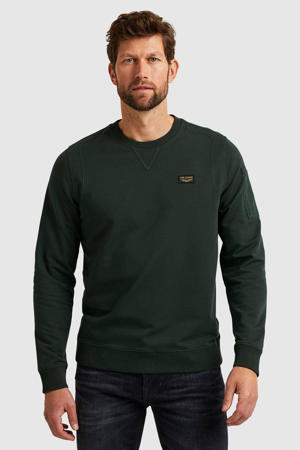 sweater Airstrip met logo donkergroen