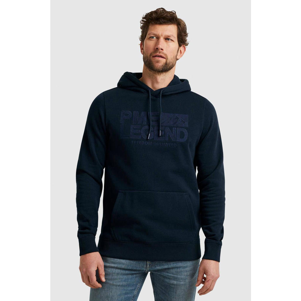 PME Legend hoodie met logo donkerblauw