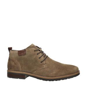 suède veterschoenen taupe