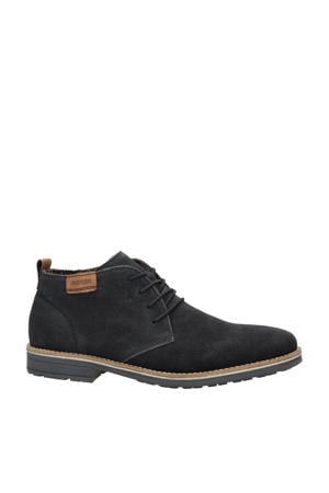 suède veterschoenen donkerblauw