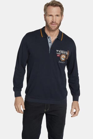 +FIT Collectie oversized polo LOKI Plus Size met printopdruk donkerblauw