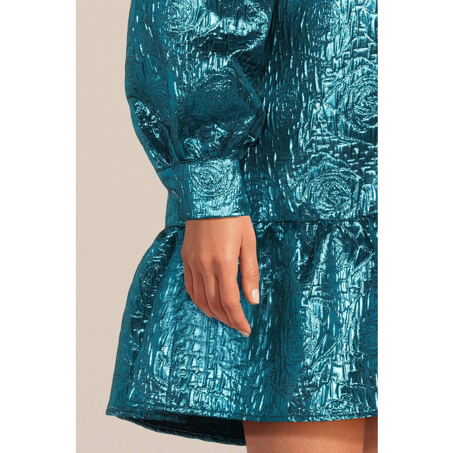 Sofie Schnoor gebloemde jurk turquoise