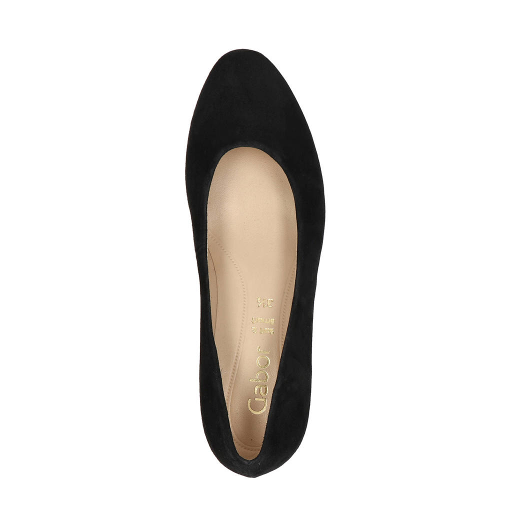 Gabor suède pumps met lage hak zwart wehkamp