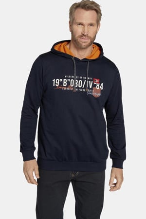 +FIT Collectie hoodie JORRIT Plus Size met printopdruk donkerblauw
