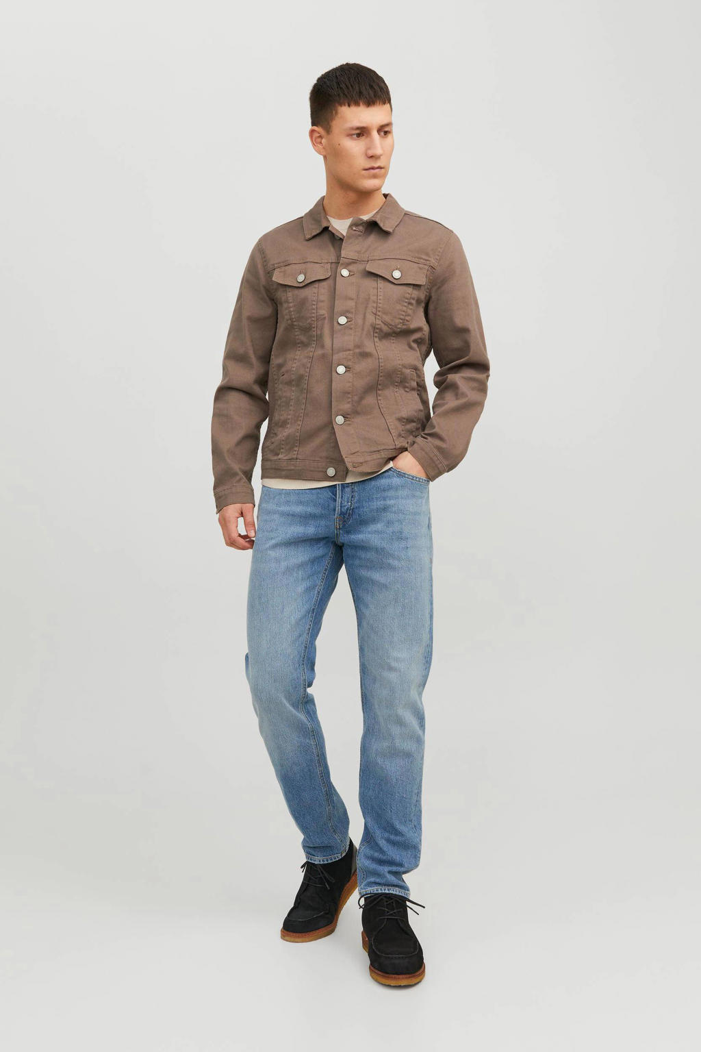 JACK & JONES JEANS INTELLIGENCE tapered fit jeans JJIMIKE JJORIGINAL blue denim