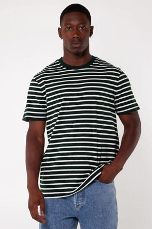 gestreept regular fit T-shirt zwart/wit
