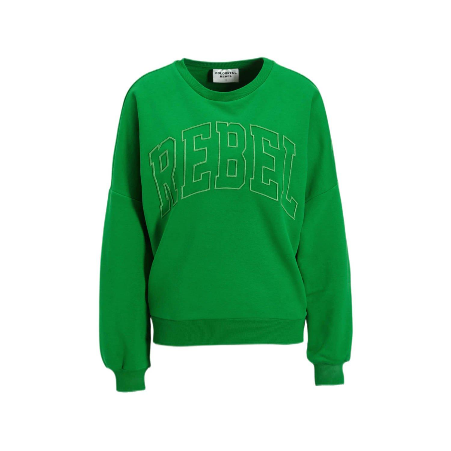Colourful Rebel sweater Rebel met biologisch katoen groen