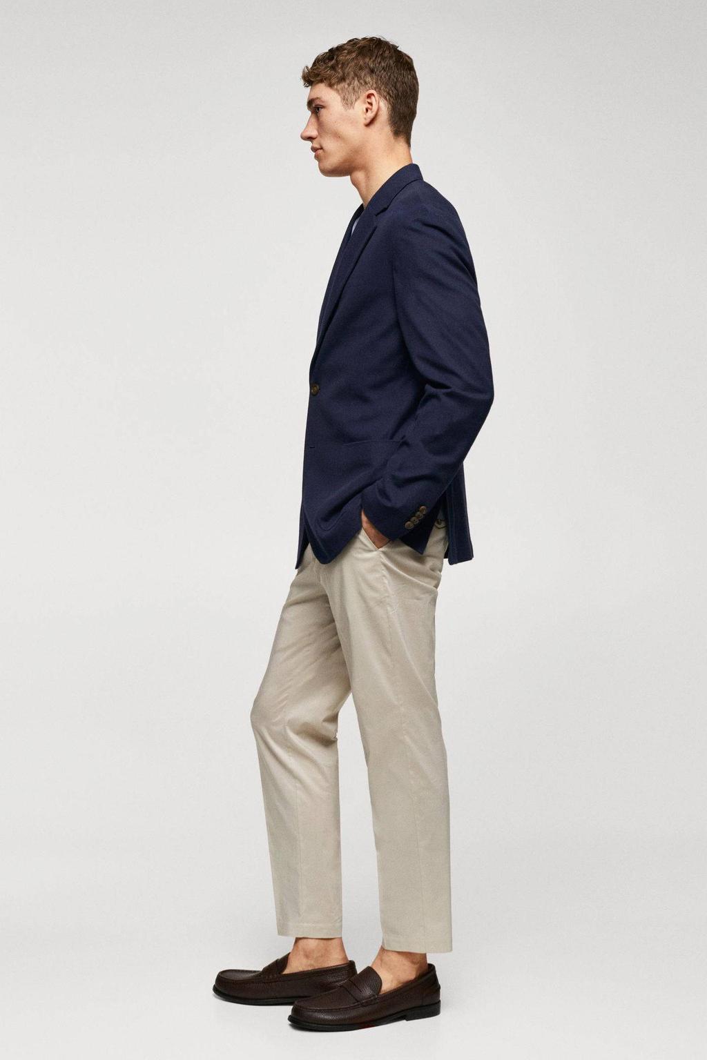 Mango Man slim fit colbert donkerblauw