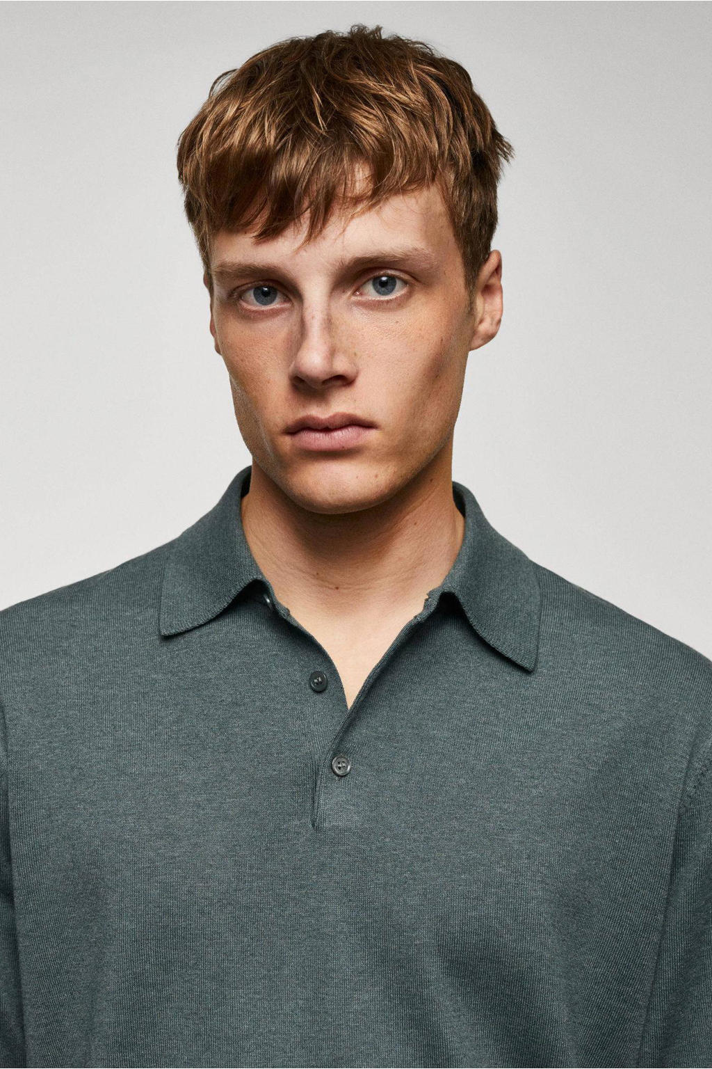 Mango Man regular fit polo donkergroen wehkamp