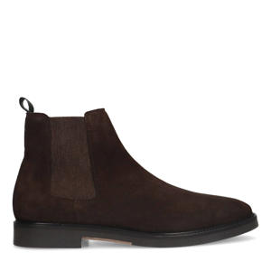 suède chelsea boots donkerbruin