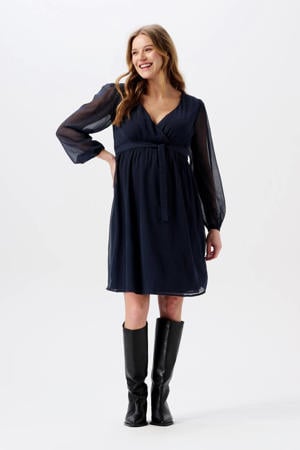 zwangerschapsjurk Jaya van polyester donkerblauw