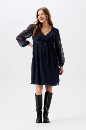 zwangerschapsjurk Jaya van polyester donkerblauw