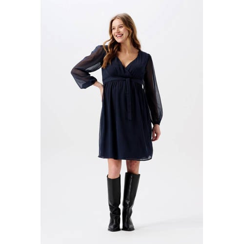 Noppies maternity zwangerschapsjurk Jaya van polyester donkerblauw afbeelding