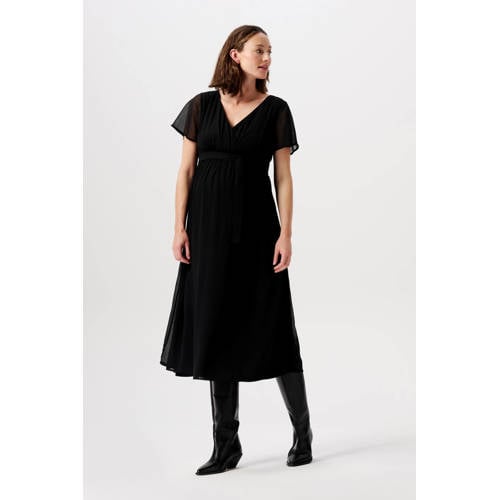 Noppies maternity zwangerschapsjurk Amelie van polyester zwart afbeelding