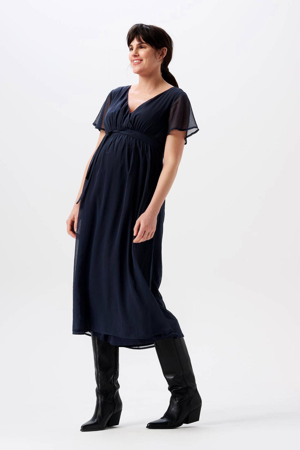 Noppies maternity zwangerschapsjurk Amelie van polyester donkerblauw