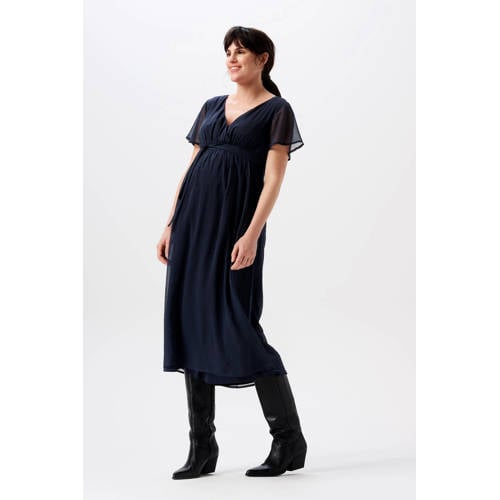 Noppies maternity zwangerschapsjurk Amelie van polyester donkerblauw afbeelding
