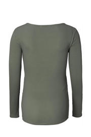 thumbnail: Noppies maternity ribgebreide zwangerschaps- en voedingslongsleeve Sara olijfgroen