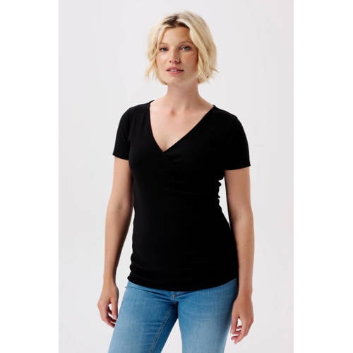 Noppies maternity ribgebreid zwangerschapsshirt Sanson zwart afbeelding