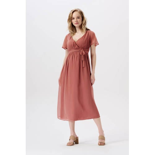 Noppies maternity zwangerschapsjurk Amelie van polyester oudroze afbeelding