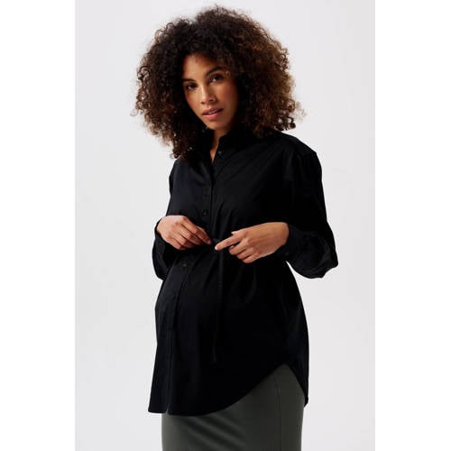 Noppies maternity zwangerschaps- en voedingsblouse Arles zwart afbeelding