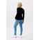 Noppies maternity ribgebreide zwangerschaps- en voedingslongsleeve Sara zwart