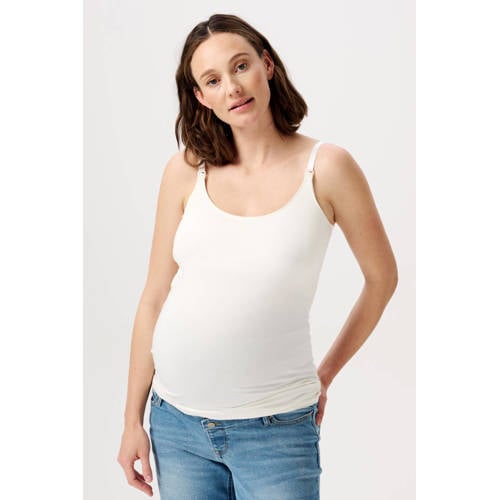 Noppies maternity zwangerschaps- en voedingssinglet Ara offwhite afbeelding