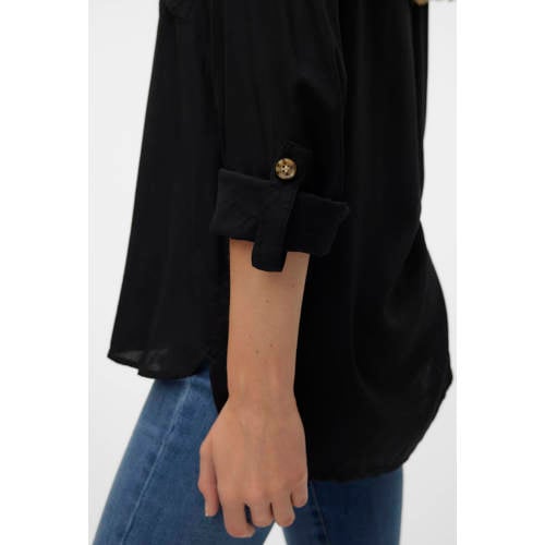 VERO MODA geweven blouse VMBUMPY met plooien zwart afbeelding