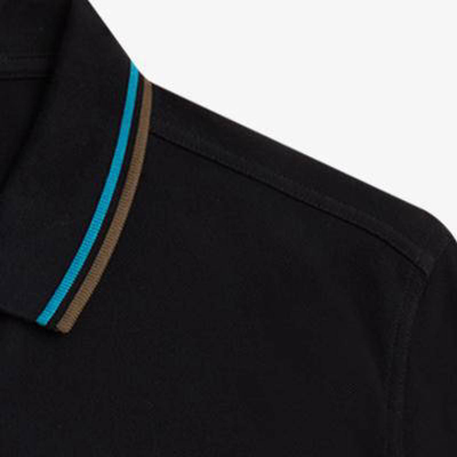 Fred Perry regular fit polo TWIN TIPPED met contrastbies zwart