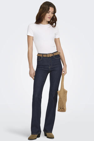 high waist flared jeans ONLWAUW dark blue denim