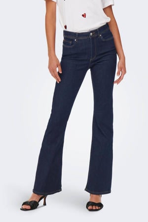 high waist flared jeans ONLWAUW dark blue denim