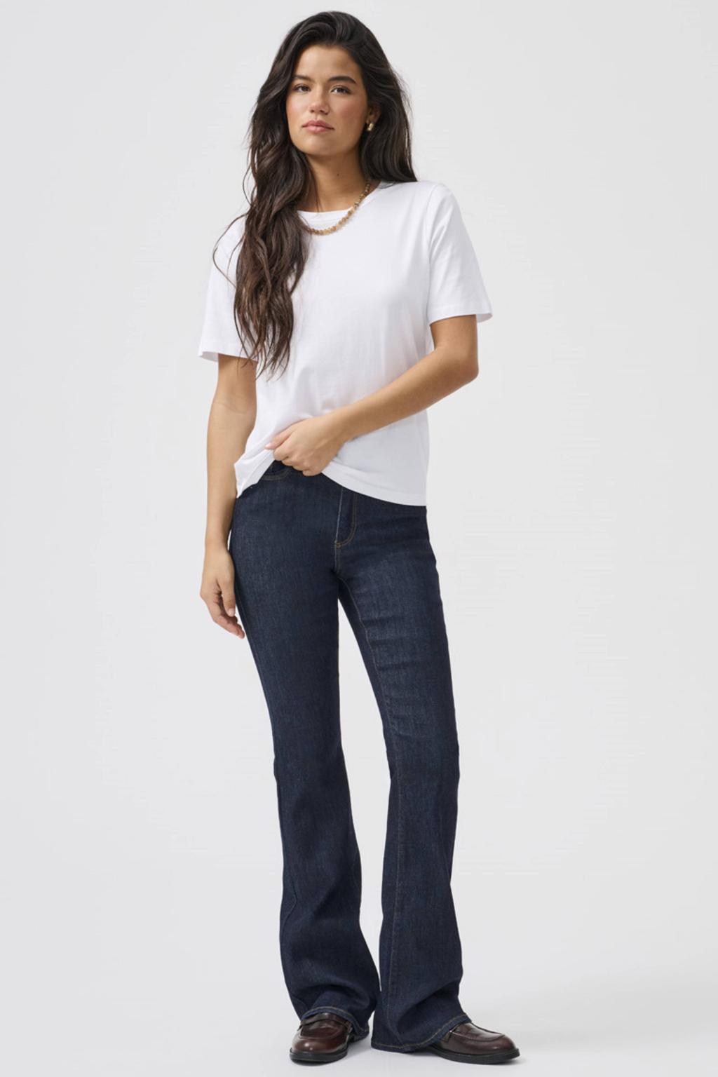 ONLY high waist flared jeans ONLWAUW dark blue denim