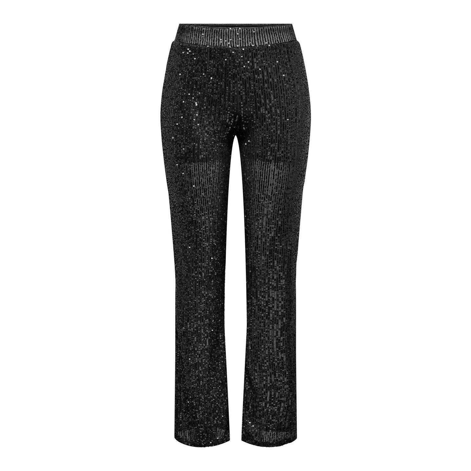 ONLY flared broek ONLANA met pailletten zwart