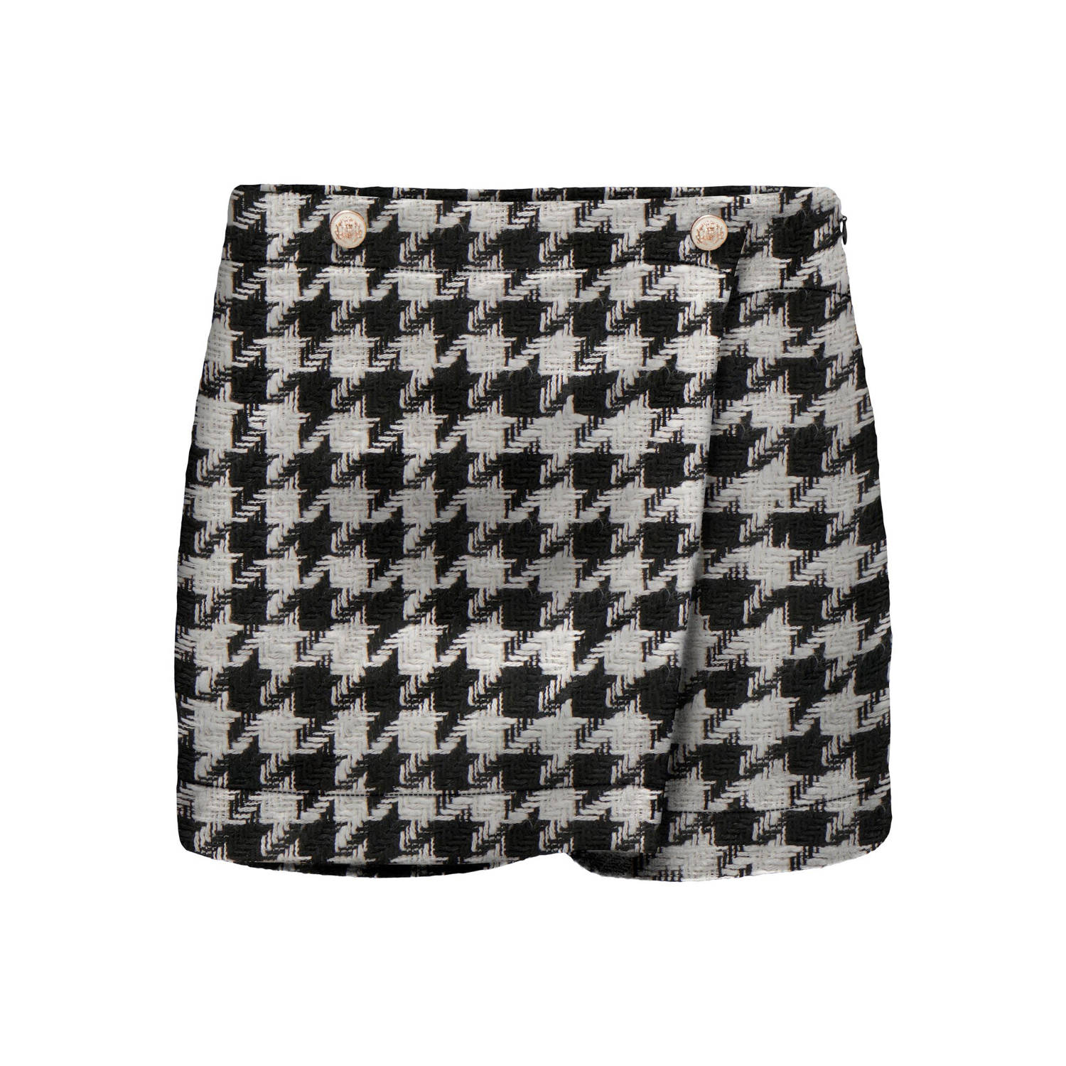 ONLY skort ONLLEELA met pied-de-poule zwart wit