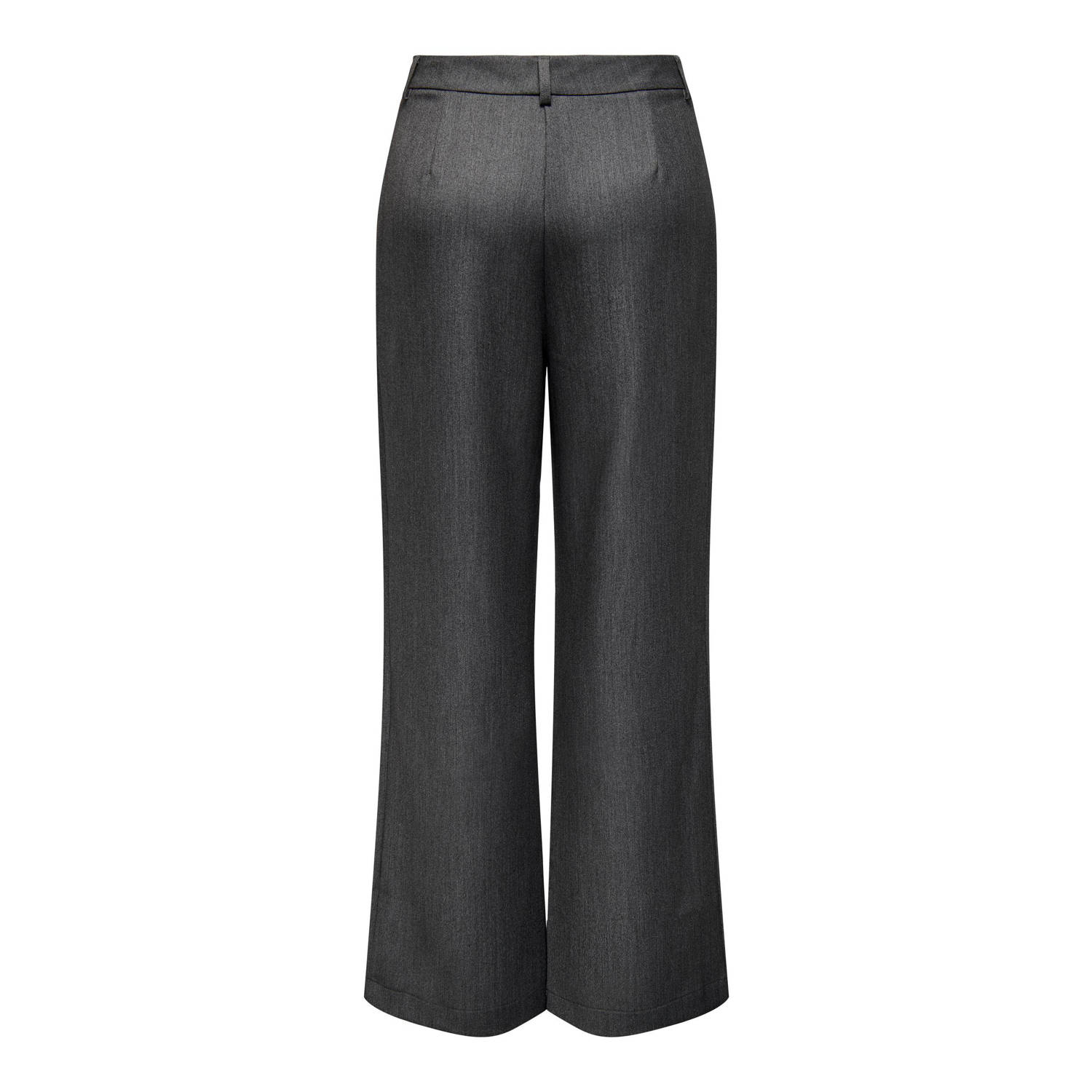 ONLY high waist straight fit pantalon ONLHATTIE donkergrijs