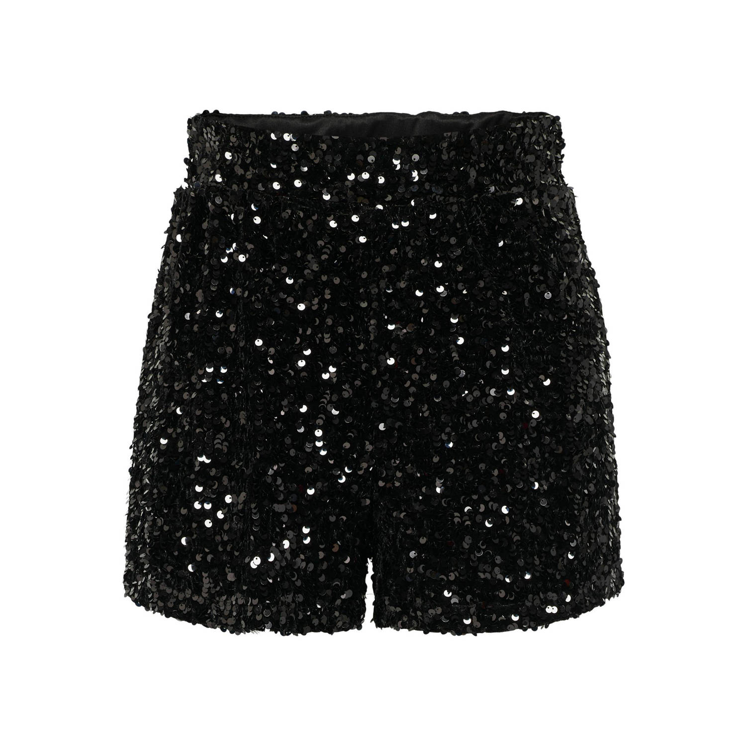 ONLY regular fit short ONLCONFIDENCE met pailletten zwart