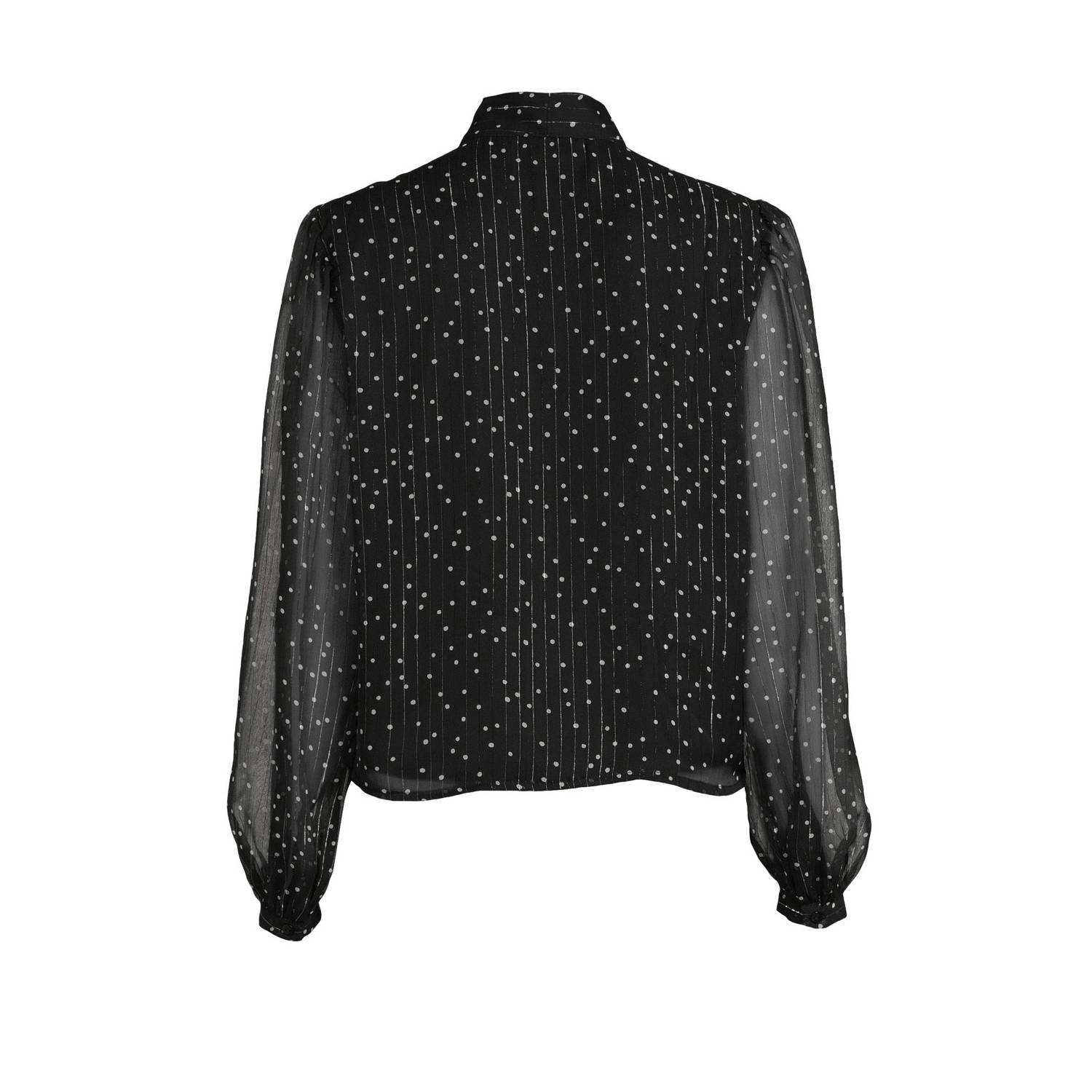 JDY semi-transparante blouse CODY met panterprint zwart