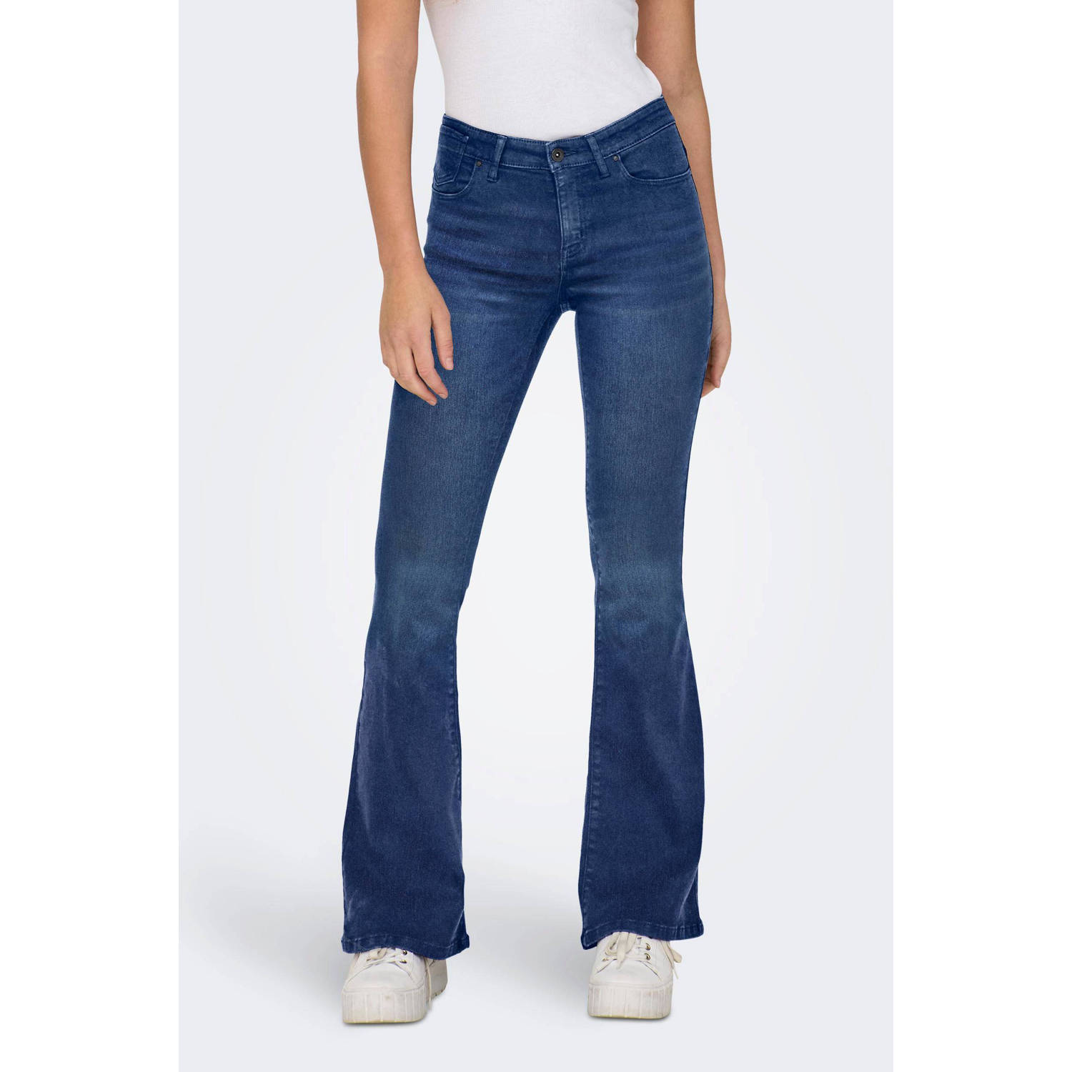 Only Regular fit bootcut jeans van katoenmix model 'REESE'