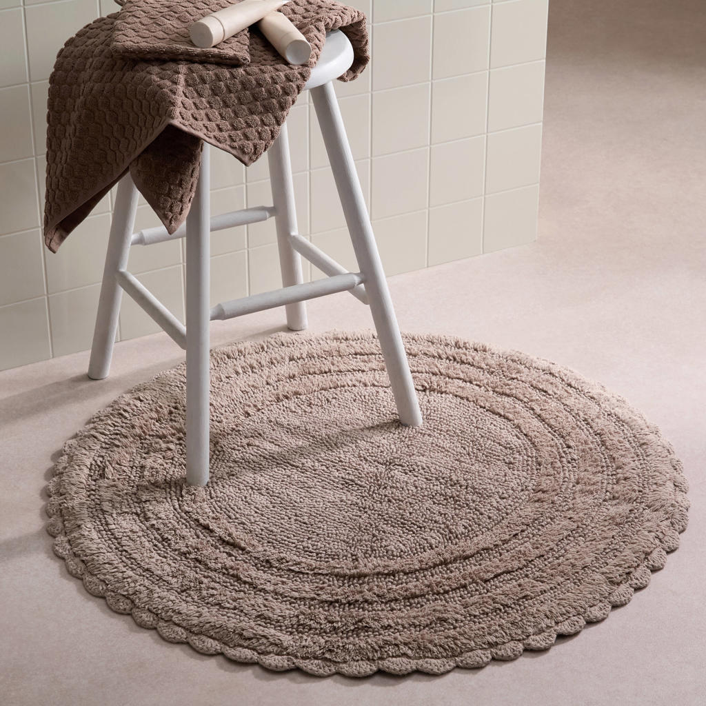 NOUS Living ronde badmat taupe (72x72 cm)