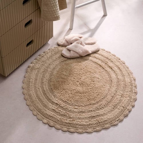 NOUS Living ronde badmat beige (72x72 cm) afbeelding