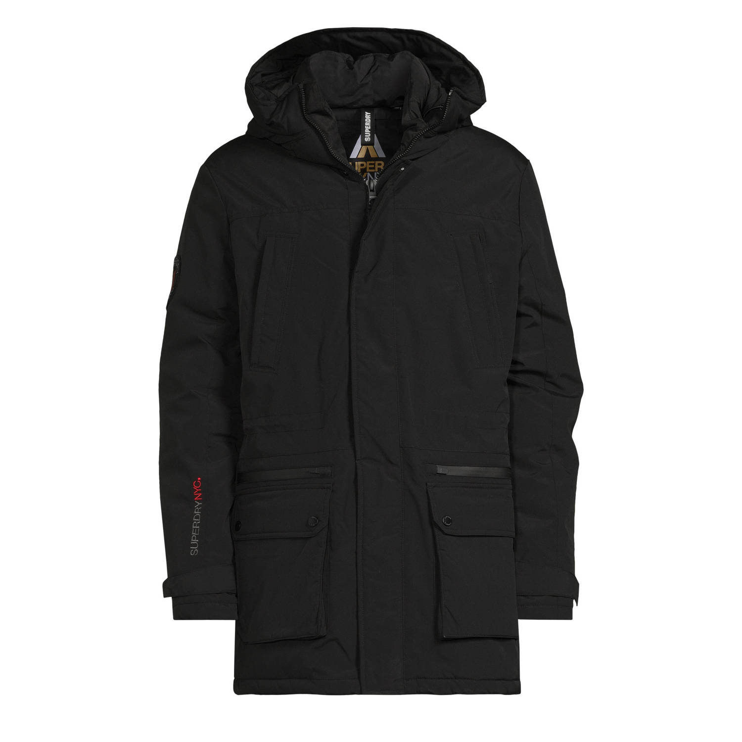 Superdry gewatteerde jas City met logo black