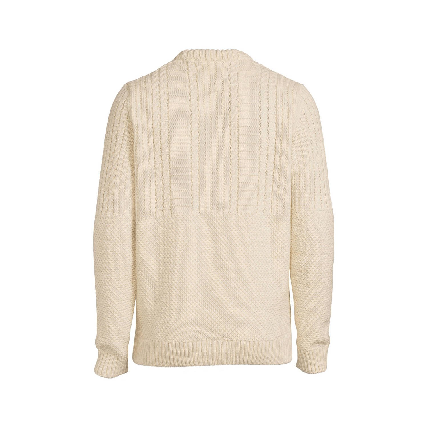 Superdry gebreide trui Vintage Jacob met wol ecru