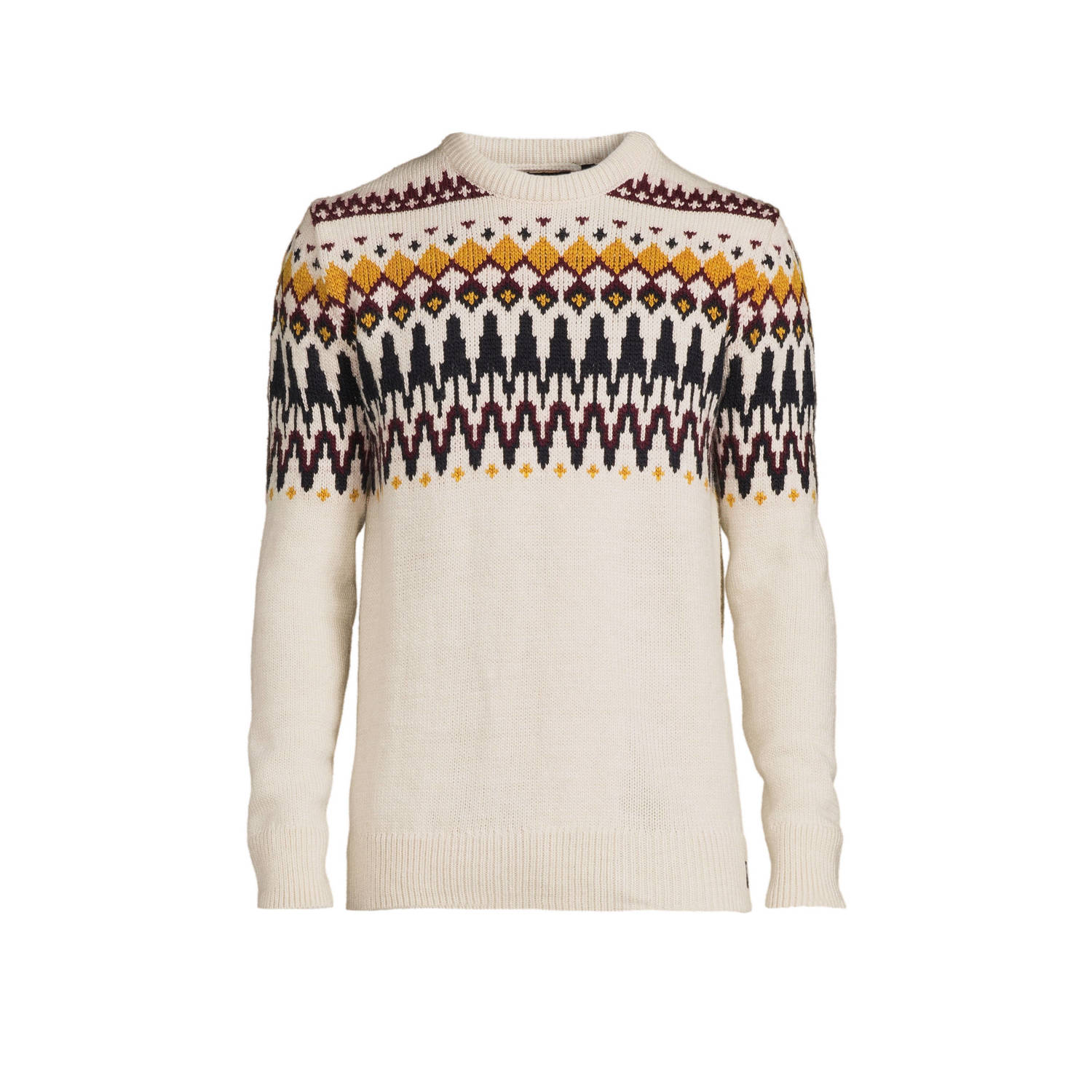 Superdry Fairisle Crew Neck Sweaters Beige Heren