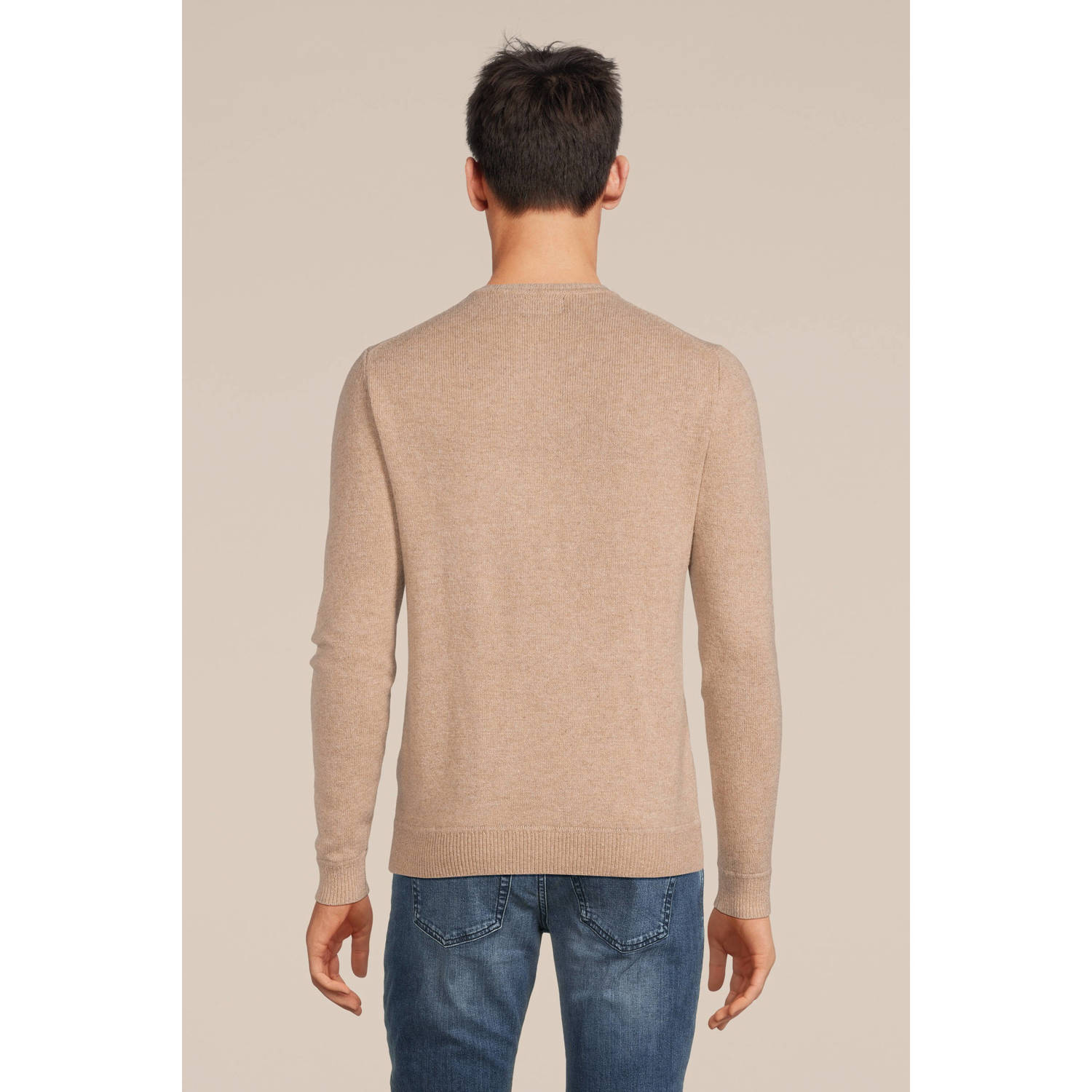 Superdry gebreide trui met wol en logo birch brown marl