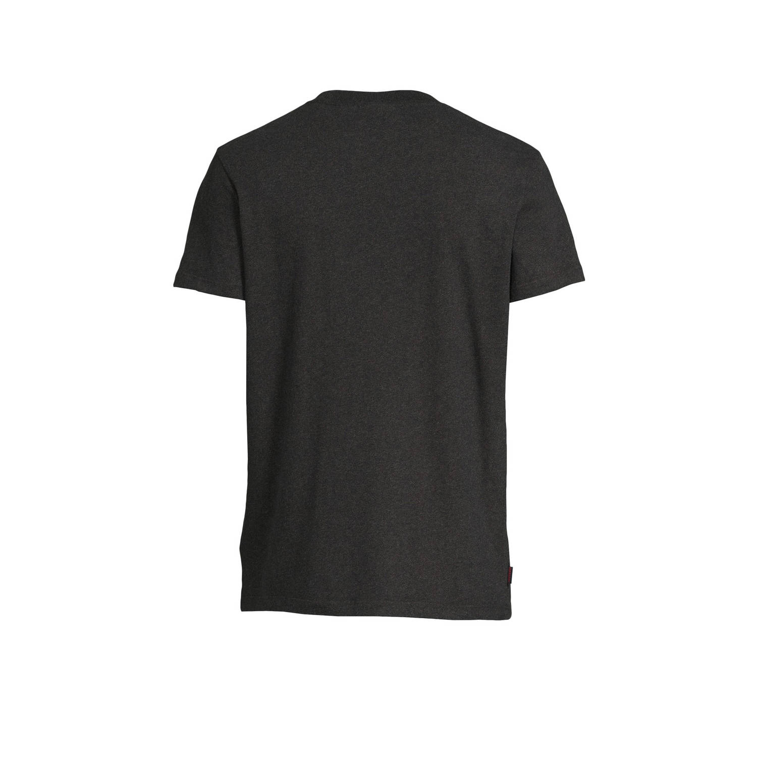 Superdry slim fit T-shirt met logo raven black marl