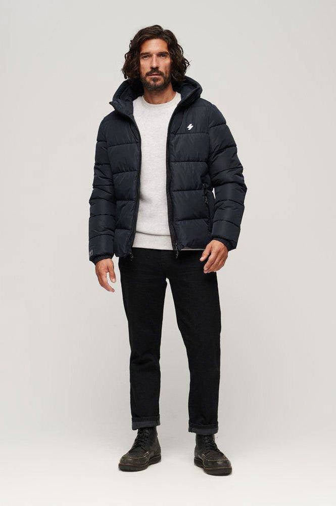 Superdry Superdry sports puffer jas navy wehkamp