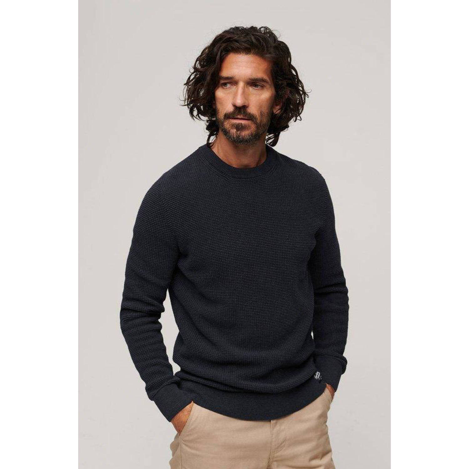 Superdry gebreide trui eclipse navy heather